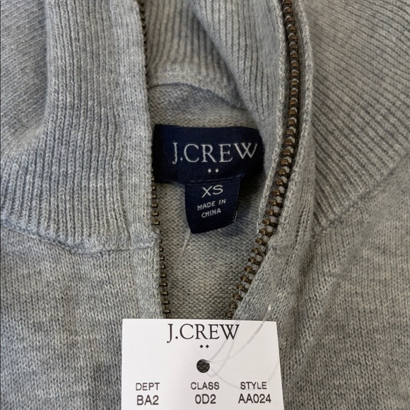 J. Crew Men's Zip Up Sweater in Light Gray - Picture 2 of 6